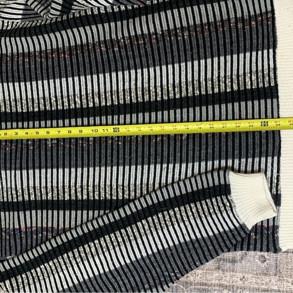 Black and White Striped Men's Sweater Megalos XLT Vintage - Picture 9 of 15